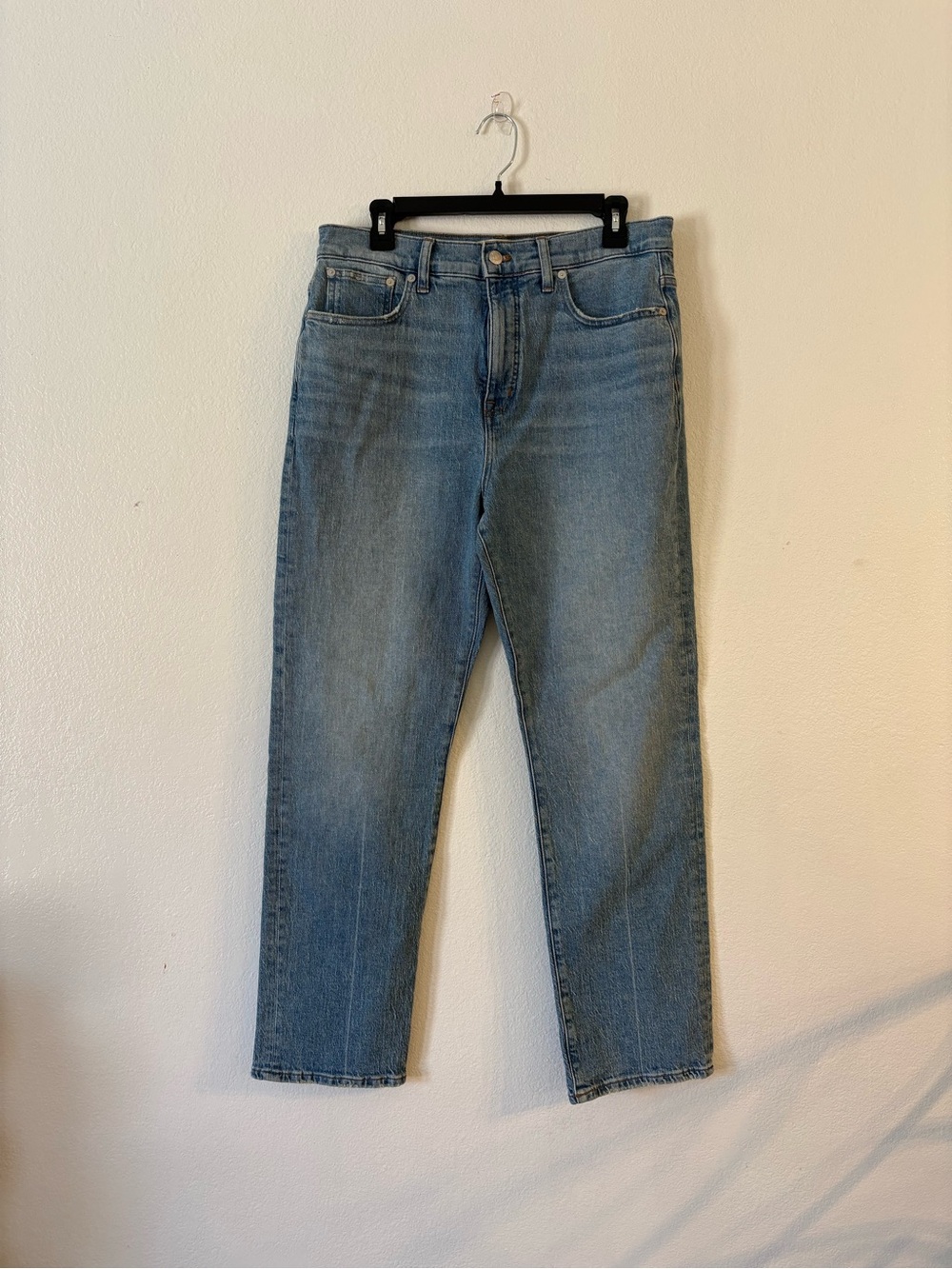 Madewell Straight Leg Jeans in Light Blue Wash